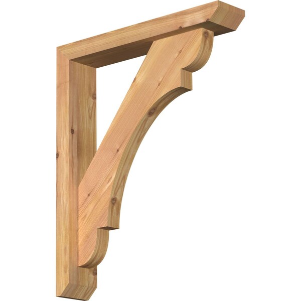 Ekena Millwork Olympic Slat Smooth Bracket w/ Offset Brace, Western Red Cedar, 3 1/2"W x 18"D x 22"H BKT0402X18X22OLY06SWR - main